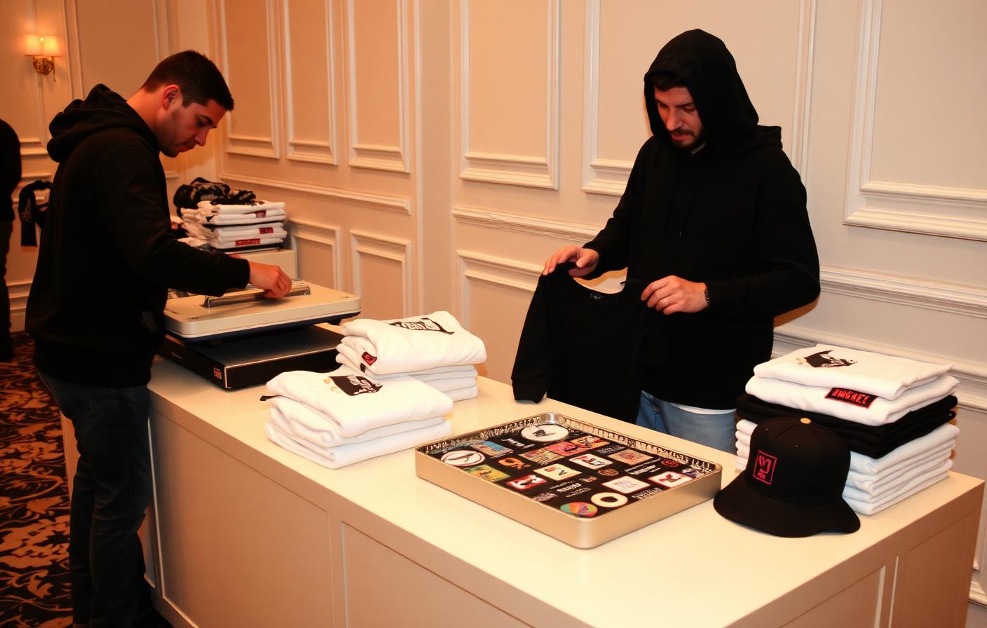 Live Custom Printing Station styled and branded at a live event